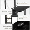 thumbnail image 3 of Resenkos Folding Writing Office Desk with Storage Shelves-Black, Home Office Desks, Gaming Computer Desks for Study,Working,Writing, 3 of 7