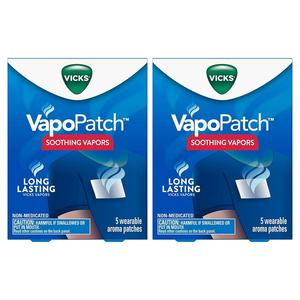 Vicks VapoPatch with Long Lasting Soothing Vicks Vapors for Adults (5