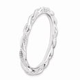 thumbnail image 3 of 925 Sterling Silver Stackable Expressions Rhodium-plated Twist Ring Size: 6; for Adults and Teens; for Women and Men, 3 of 5