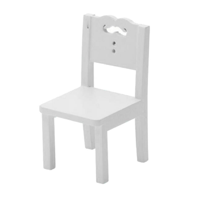 Silla miniatura de muñeca casa silla miniatura de para 1/12 casa de decoración regalos para Silla blanca Hugo miniaturas de casa de muñecas