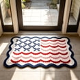 thumbnail image 5 of Clearance! 4th of July USA Bow Flag Bath Rugs, 35"x24" Red White Blue Decorative Bathroom Mat, Independence Day Embroidered Patriotic Lumbar Decor, Gift for Mom Dad Friend Family, 5 of 8