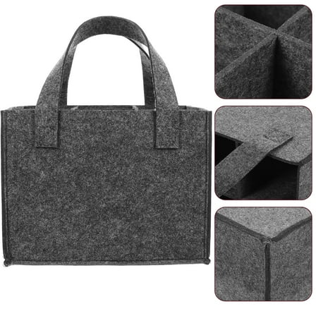 LITINKIMI Felt Divided Bag For Wine Bottles For Parties 1Set 9.4X7.1X5.9In
