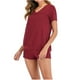 thumbnail image 4 of Conjuntos de Pijama Para Mujer, Ropa de Dormir de Manga Corta, Jersey Informal Liso, Conjunto de Dos Piezas Con Cuello en V, Ropa de Dormir Para El Hogar Odeerbi  ODB120412, 4 of 9