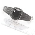 thumbnail image 2 of 925 Sterling Silver Black Agate,Black Spinel Bangle, 2 of 3