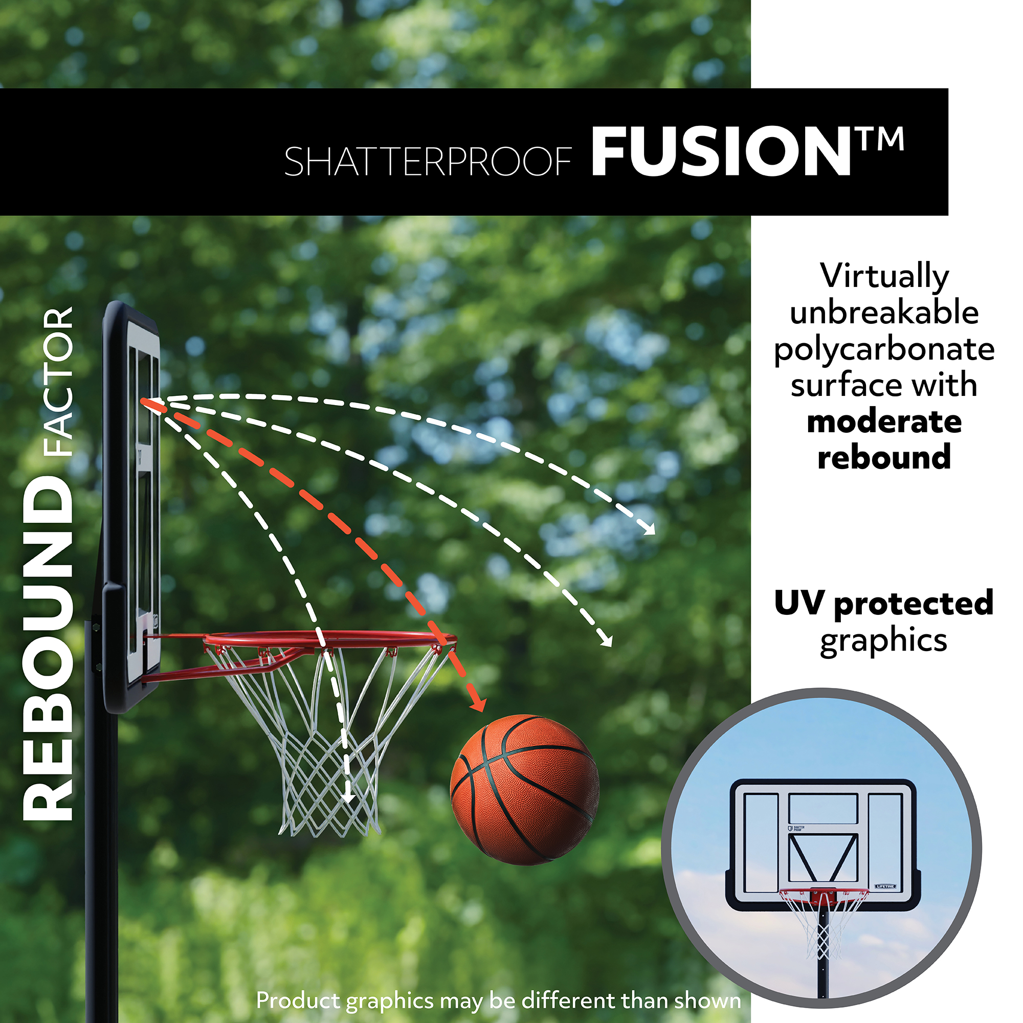Lifetime Adjustable Portable Basketball Hoop, 48 inch Polycarbonate (51550) - image 4 of 15