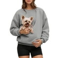 thumbnail image 5 of TAmten Cat Pouch Hoodies for Women Kangaroo Pocket Dog Pouch Sweatshirts Pet Carrier Pullover Animal Holder Cute Tops(Grey,S), 5 of 5