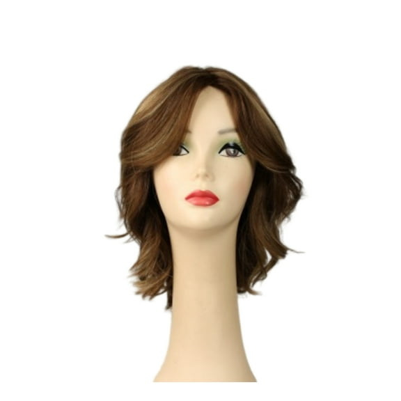 European Human Hair Freeda Wig Regina Light Brown With Ash Blonde Highlights Multi-Directional Skin Top Size S