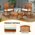 thumbnail image 6 of UBesGoo 33.3" Outdoor Rocking Chair with Cushion for Patio, Porch, Garden - Poplar Wood, Natural Wood Color, 6 of 8
