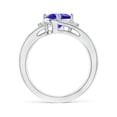 thumbnail image 2 of ANGARA Natural 1.25 ct Tanzanite and Diamond Split Shank Ring in 14K White Gold for Women (Size-8x6mm) | December Birthstone, Birthday, Anniversary, Jewelry Gift for Women | Natural Tanzanite Ring, 2 of 9