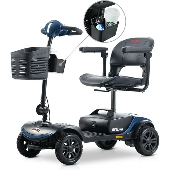 15-25 Miles Long Range Mobility Scooter Travel with LED Headlight .