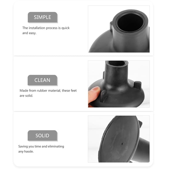 ETHZZLE 4Pcs Commode Chair Suction Foot Rubber Black For Elderly Use