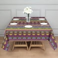 thumbnail image 3 of Purple Boho Tribal Birds and Meanders Pattern Square Tablecloth,Waterproof Square Table Cover,Wipeable Spillproof Washable Table Cover for Home Kitchen Party Decor 42"X42"(107x107cm), 3 of 6