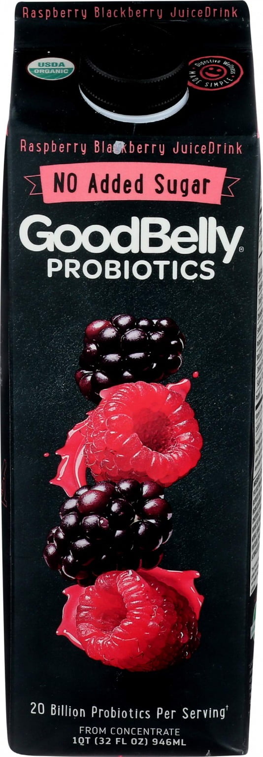 (6 Pack)Goodbelly 20 Billion Probiotics Juice Drink, Raspberry