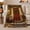Warm Brown Snowy Porch Scene With Red Door, Wreath, variant on Warm Brown Snowy Porch Scene, Rustic Winter Porch Art Style for Winter Holiday Decor Enthusiasts, Housewarming Gift with Cozy Flannel Blanket, Home Decor for Living Room And Family Room And