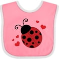 thumbnail image 3 of Inktastic Lady Bug and Hearts Girls Baby Bib, 3 of 4