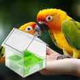 thumbnail image 7 of Large Pull-Out External Parrot Feeder and Transparent Hanging Bird Bath for Cage - No Mess Design with Pull-Out Tray, Two Food Slots for Small Medium Birds, Easy to Fill and Clean, 7 of 7