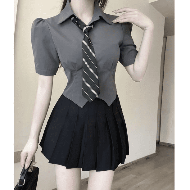 Elegante ropa de trabajo para técnicos en baños de pies para mujeres que reduce la edad Camisa de lavado de pies de recepción de nuevo estilo Falda plisada abundante
