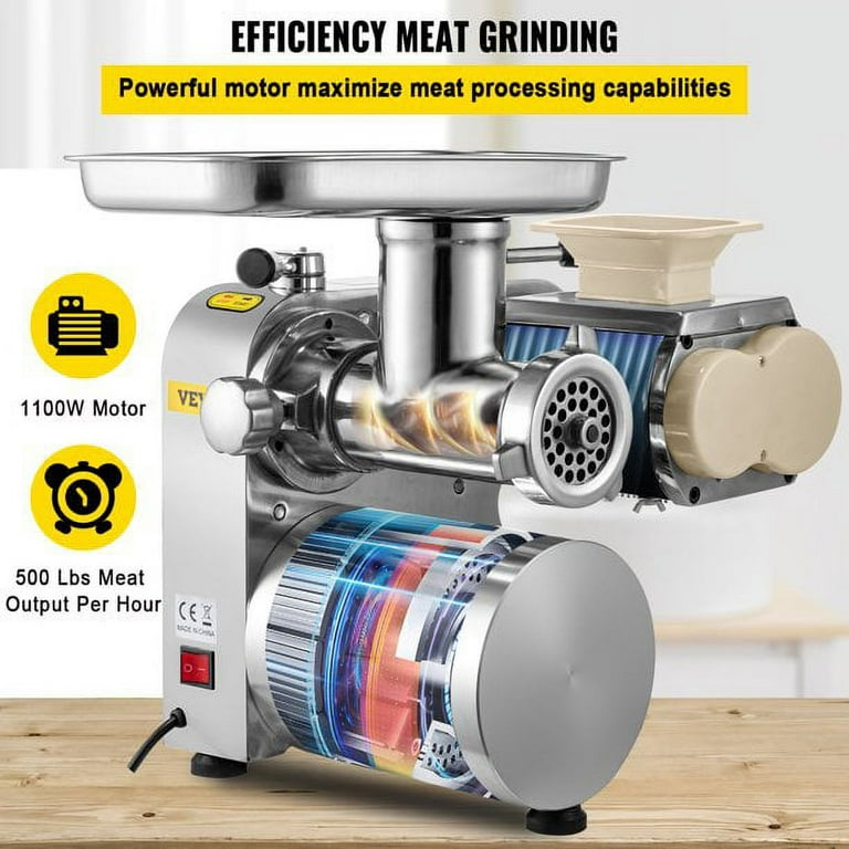 VEVOR 3 in 1 Electric Meat Grinder 500LB/H Commercial Meat Slicer 110V Stainless Steel 1100W Meat Cutter Machine Meat Grinder Heavy Duty Sausage Maker