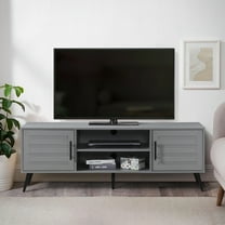 59 in. Grey Wood TV Stand with 2 Storage Cabinets Fits TV's up to 65 in.