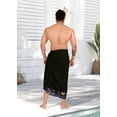 thumbnail image 4 of LA LEELA Men's Pareo Regular Swimsuits Sarong Long Swim Beach Wrap One Size Prussian, Geometric Summer Vacation Party, 4 of 5