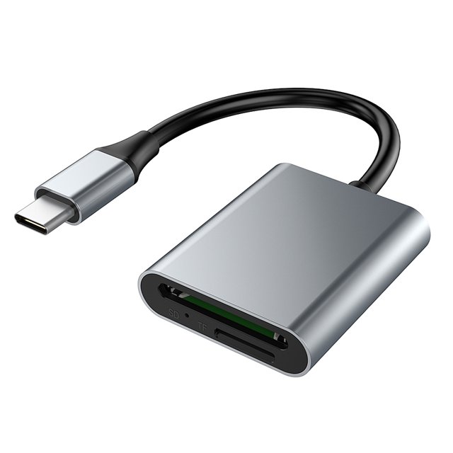 Lector de tarjetas de memoria 2 en 1 SD3.0/SD4.0+TF Lector de tarjetas de memoria USB C de 5 Gbps para teléfono inteligente