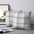 thumbnail image 2 of Pillow Covers 18x18 Set of 2, Black White Check Throw Pillow Covers Decorative Couch Cushion Cover, Farmhouse Line Buffalo Plaid Microfiber Soft Square Pillowcases for Bedroom Living Room Sofa, 2 of 9