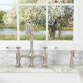 thumbnail image 2 of Bridge Style Kitchen Faucet with Porcelain Lever Handles, 2 of 2