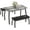 grey, variant on 3-Piece Dining Set for 4: Metal Frame Kitchen Table with 2 Upholstered Benches - Easy Assembly for Apartments, Studios, and Homes