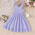 thumbnail image 2 of XXWXYD Girls Sweet Holiday Dress Spring Summer Autumn Comfortable Fashionable Ruffle Design Casual Party Outfit Soft Cotton, 2 of 8