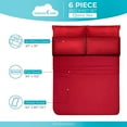 thumbnail image 5 of DREAMCARE - Bed Sheets Set - Queen Size Sheet with Side Pocket - 6pcs Set, 15 inches, Burgundy, 5 of 8