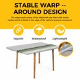 thumbnail image 4 of Dark Green Striped Table Cloths for 4 Foot Rectangle Tables, Abstract Modern Geometric Stripes Patio Waterproof Elastic Fitted Tablecloths, Washable Rectangular Table Cover for Camping, 4 of 8