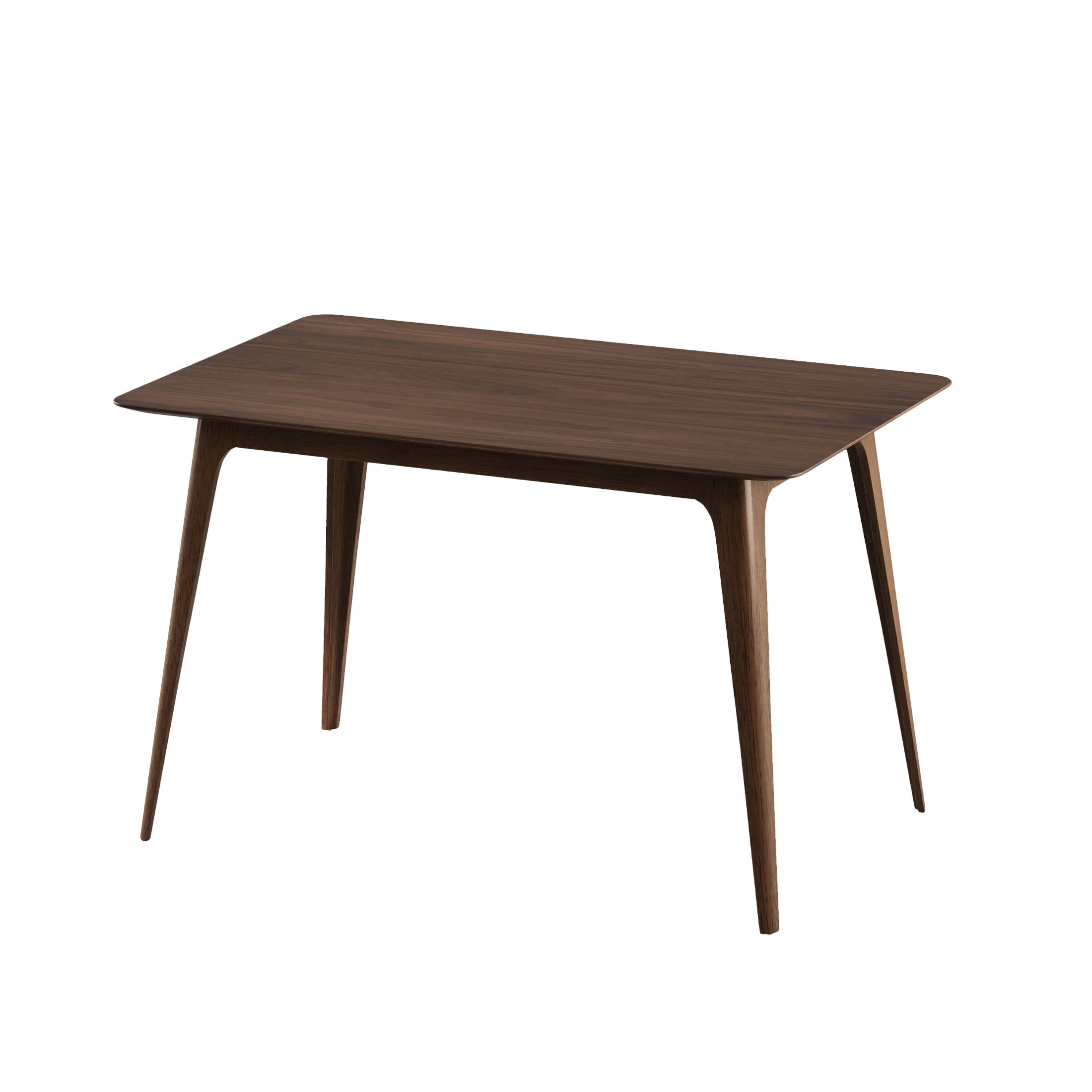 47" Dining Table, Rectangular Kitchen Table with Faux Wood Tabletop and Rubberwood Frame, for Kitchen, Dining Room, Walnut