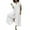 White, variant on Idoravan Black Jumpsuit for Women Casual Women's Solid Color Casual Short Sleeved Medium Length Cotton Linen Shirt Jumpsuit