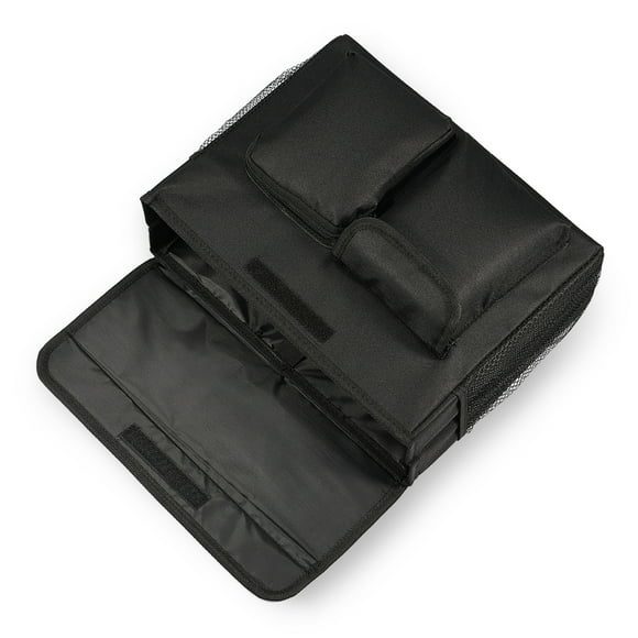 Grusce Sac de Rangement pour Scooter de Mobilité en Tissu Oxford Poches Latérales Résistantes à l'Eau Organisateur de Rangement Multifonctionnel avec 2 Poches Porte-Gobelet Latéral Facile à Installer pour Fauteuils Roulants