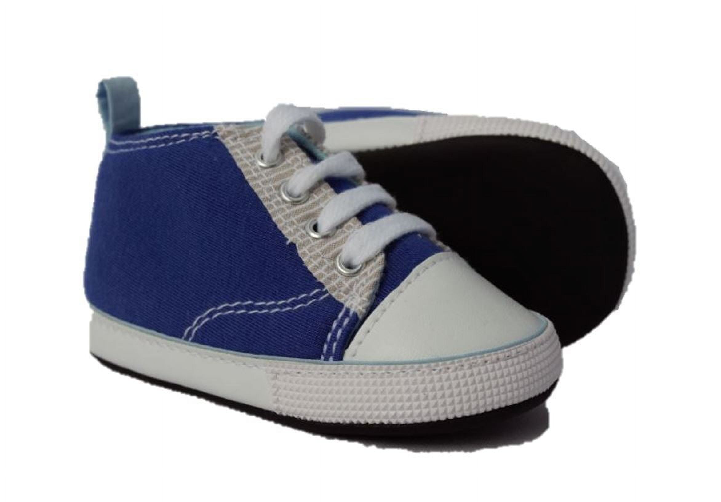 Baby Says Chalkboard Shoes for Infants - Unisex Blue Sneakers - 6-9 Months