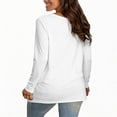 thumbnail image 5 of Women's Long Sleeve V Neck Soft Cotton T Shirt Top Casual Comfy Trendy Sleep Pajama Blouse, 5 of 6