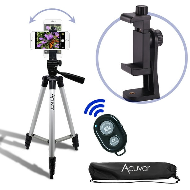 Acuvar 50" Smartphone/Camera Tripod, Rotating Mount & Bluetooth Camera