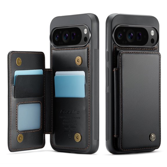 ShieldPlus for Google Pixel 9 Pro XL Case Wallet with RFID Blocking Card Holder, Premium PU Leather Durable Kickstand Case for Pixel 9 Pro XL,Black