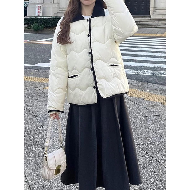 Chaquetas de algodón con botones y bolsillos para mujer, abrigos sólidos de manga larga, prendas de vestir para exteriores, Otoño, 2024