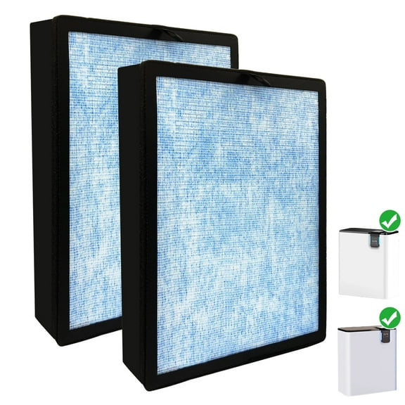 2 Pack Filter Replacements Compatible with ALROCKET/BREEZOME JH05 Air Purifiers, H13 True HEPA & Activated Carbon Filter (Blue)