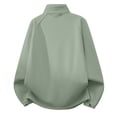 thumbnail image 4 of Women's Fashionable Casual Plus Size Coat - Long Sleeve, Thickened Fleece Lined, Stand-Up Collar, Mint Green, XXXXL, 4 of 5