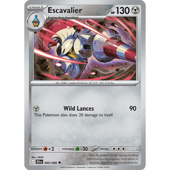 Pokemon Black Bolt Uncommon Escavalier #60