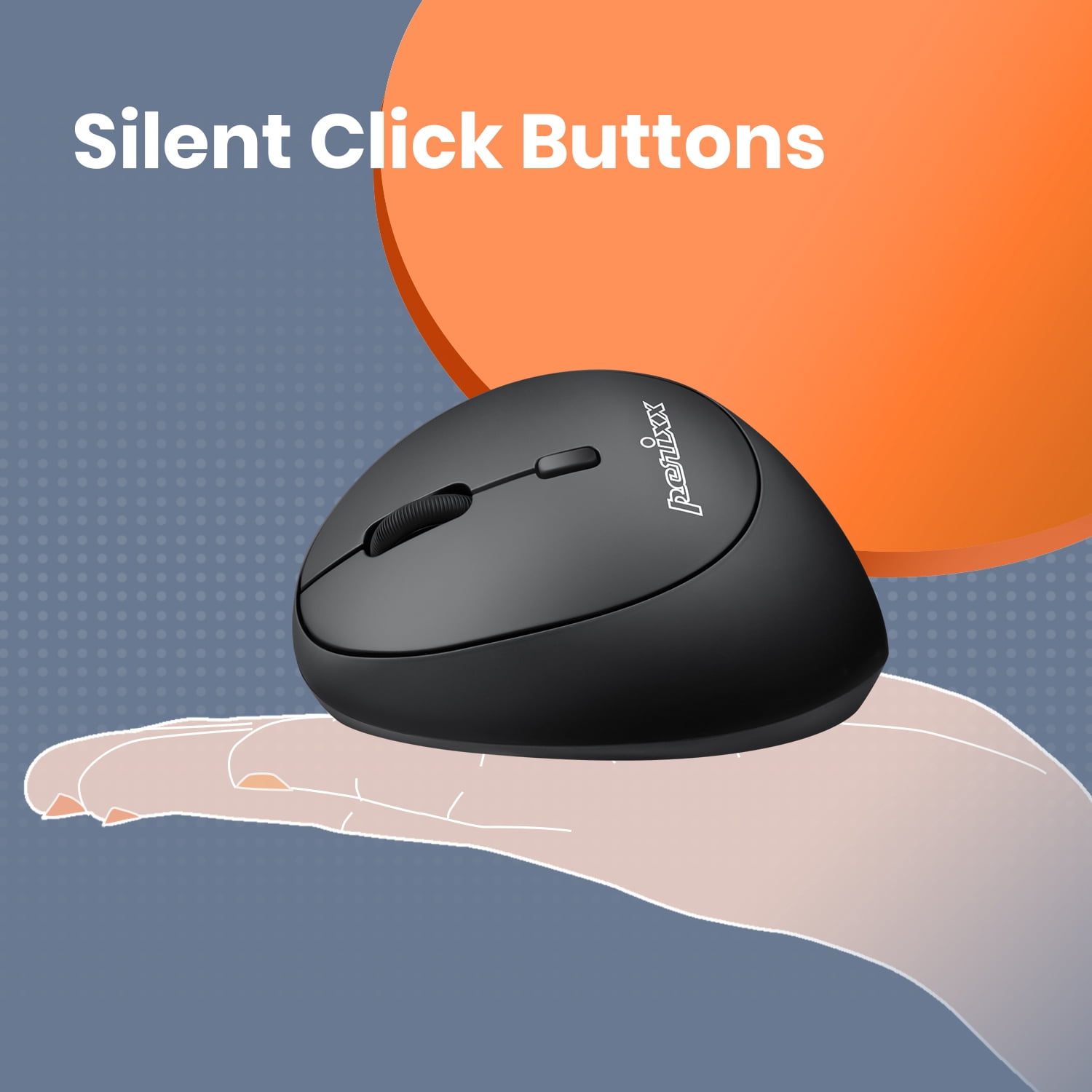 Perixx Perimice-719L, Left Handed USB Wireless Vertical Computer Mouse, Portable Size, 3 Level DPI