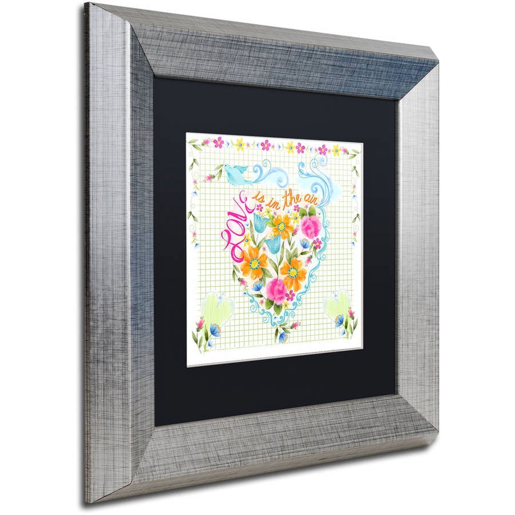 Trademark Fine Art "Love Heart" Canvas Art by Lisa Powell Braun, Black Matte, Silver Frame