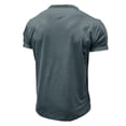 thumbnail image 4 of Inleife Mens T-Shirts Clearance, Men Short Sleeve Solid Casual Fashion Round Neck Pullover Buttons T Shirt Blouse, 4 of 4