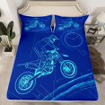 thumbnail image 2 of jejeloiu Racing Games Bed Sheets,Extreme Motorcycle Gamer King Sheets For Boys 4-Piece, 2 of 7
