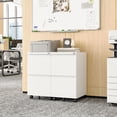 thumbnail image 4 of Fesbos 2 Drawer Mobile File Cabinet with Lock, Metal Rolling Filing Cabinets for Home Office, Fits Letter/Legal/A4 Size Files, White, Assembly Required, 4 of 8