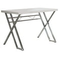 thumbnail image 3 of Jade Home & Office Workstation Computer Desk, White Wood Top & Chrome Metal Base, Modern, 3 of 4