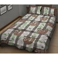 thumbnail image 2 of Sloth Pattern Fondo de rayas Juego de cama edredón, 2 of 5