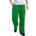 thumbnail image 2 of Mens Big & Tall Open Bottom Sweatpants - Fleece, Drawstring Elastic Waist, Athletic Pants with Pockets Green L, 2 of 7